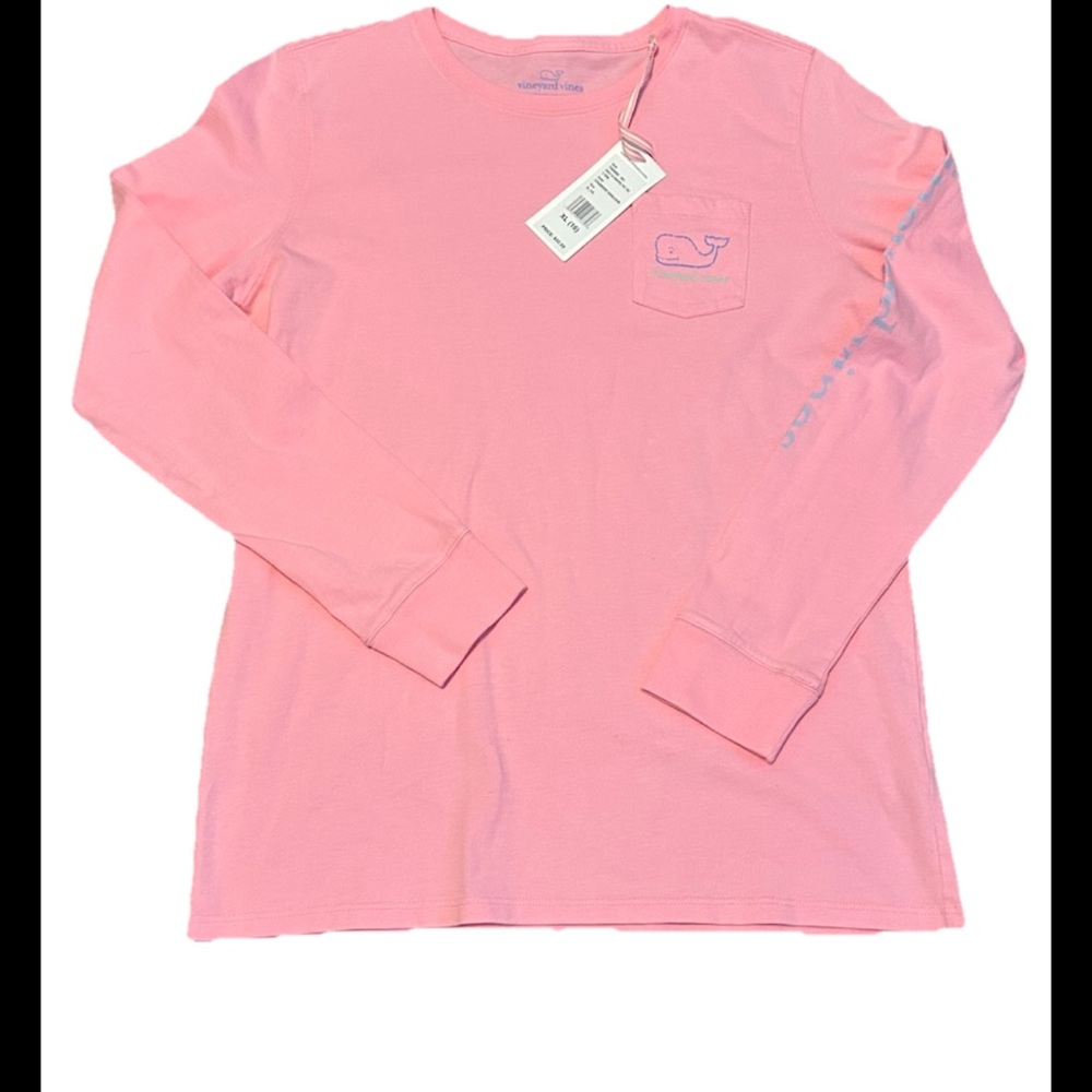 Vineyard Vines Kids Light Pink Long Sleeve Tee